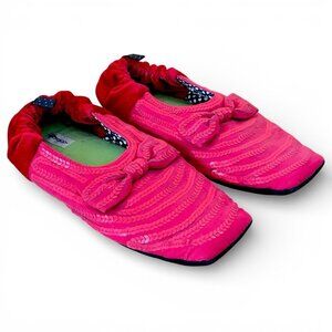 Goody Goody Bon Bon Womens Slippers Sz Large 9.5 10 10.5 11 Red Velvet Sequins